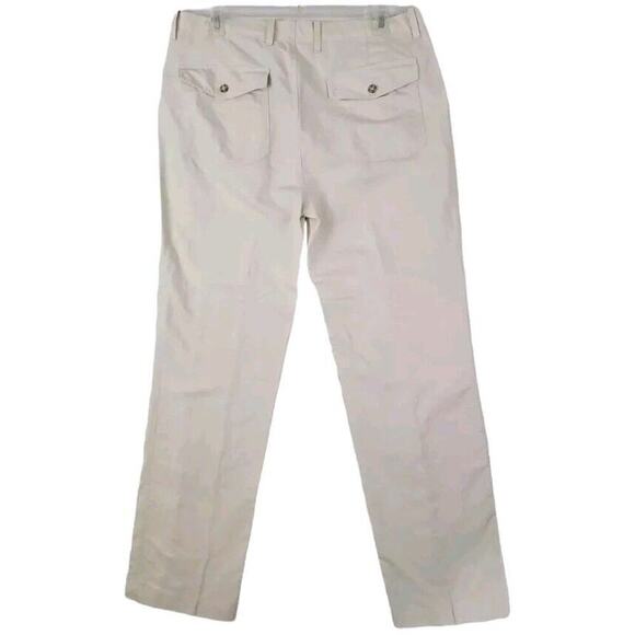 Roundtree & Yorke ~Men's 38x32~ Off-White Linen Blend Comfort Relax Casual Pants - Picture 7 of 11